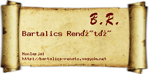 Bartalics Renátó névjegykártya